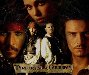 Piraci Z Karaibów, gwiazdy, Keira Knightley, Johnny Depp, Orlando Bloom