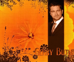 kwiatki, garnitur, Gerard Butler