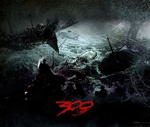 sztorm, statki, 300