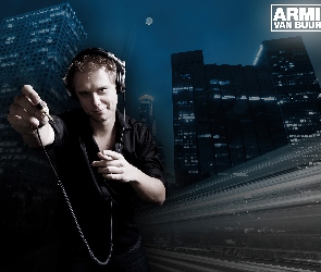 budynki, słuchawki, Armin van Buuren