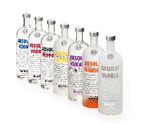 absolut, kolorowe napisy, Vodka