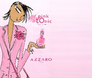 pink, Azzaro, rysunek, flakon, perfumy, kobieta, tonic