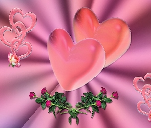 Serca, Miłość, Róże