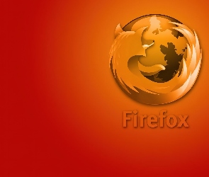 Firefox, Logo, Pomarańczowe, Tło