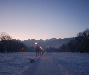 Góry, Alejka, Zima, Zakopane