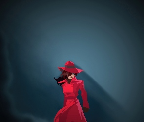 Kobieta, Płaszcz, Czerwony