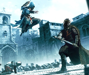 sztylet, miecz, postać, Assassins Creed, mężczyzna, zbroja