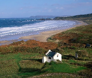 Irlandia, Domek, Morza, Mały, Brzeg