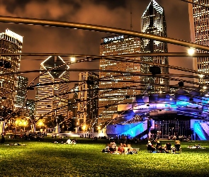 Miasto, Nocą, Chicago