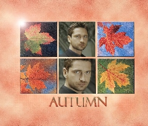 autumn, listki, Gerard Butler