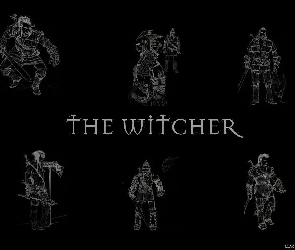 The Witcher, miecz, wojownik, szkic