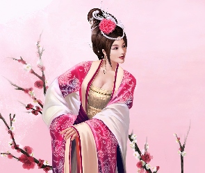 Kobieta, Kimono, Stroik