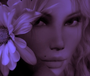 Kobieta, Kwiat, Pieprzyk