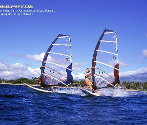 deska, fala, morze, żagiel, Windsurfing