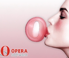 Opera, balon, twarz, guma, kobieta