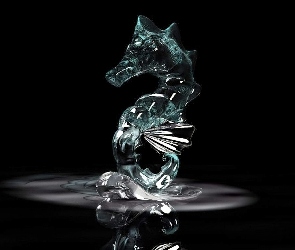 morski, konik, 3D, Wektorowa