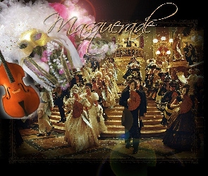 Phantom Of The Opera, skrzypce, maski, postacie, bal