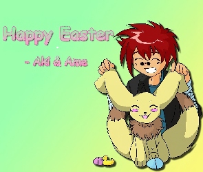 Wielkanoc, Aki & Ame, zajączek