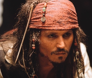 Piraci Z Karaibów, chusta, korale, Johnny Depp