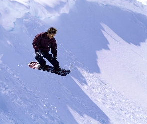 zima, śnieg, Snowbording, deska