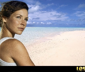 plaża, ocean, Lost, Serial, Zagubieni, Evangeline Lilly