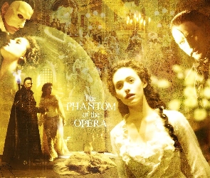 Phantom Of The Opera, Emmy Rossum, biała, maska, Gerard Butler