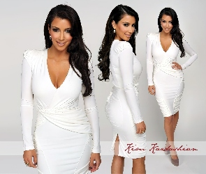 Biała, Sukienka, Kim Kardashian