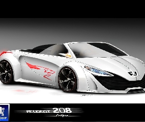3D, cabrio, peugeot 208, biały