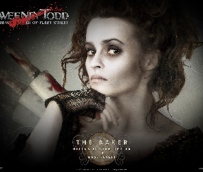 Sweeney Todd, rękawica, wałek, krew, Helena Bonham Carter