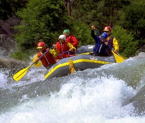 spływ, ponton, wiosła , rzeka, Rafting