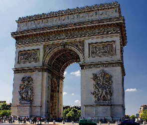 Turyści, Łuk Triumfalny, Francja, Paryż