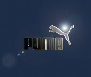 Puma, Tło, Niebieskie, Logo, Nazwa