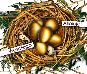 Złote, Alleluja, Wesołego, Pisanki, Gniazdko