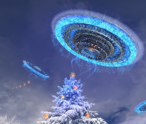 Zima, Ufo, Choinka