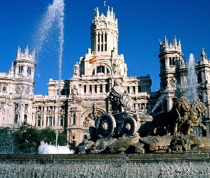Madryt, 
Hiszpania, Fontanna de Cibeles, Bogini Kybele, Plaza de Cibeles