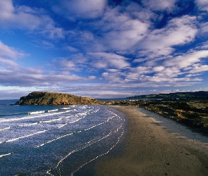 Morze, Chmury, Plaża