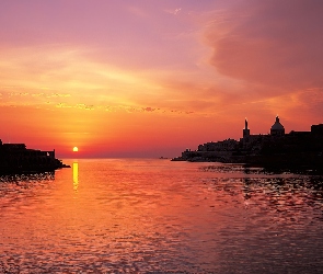 Valletta, Słońca, Zachód, Malta
