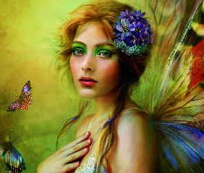 Motyl, Dłoń, Kobieta