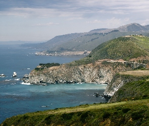 Big Sur, Trawa, Woda