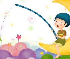Balony, Łowy, Dziecko, Księżyc