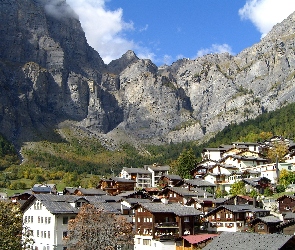 Miasteczko, Góry, Szwajcaria, Leukerbad