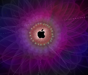 Apple, Fraktal, Fioletowe, Tło, Logo