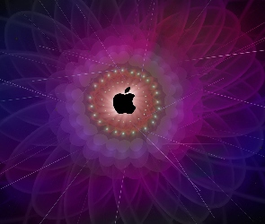 Logo, Fraktal, Tło, Fioletowe, Apple