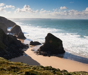 Plaża, Skały, Ocean