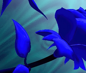 Niebieska, Art, Róża