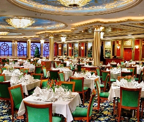 Oświetlenie, Filary, Piękna, Restauracja