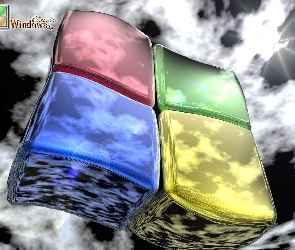 Słoneczne, Promienie, Windows, Chmury