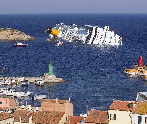 Statek, Costa Concordia, Tonący