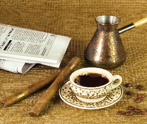Cygaro, Gazeta, Kawa