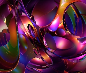 Grafika, Mozaika, Abstrakcja, Fioletowa